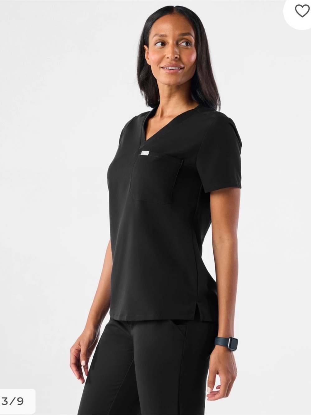 Figs Catarina scrub top - black